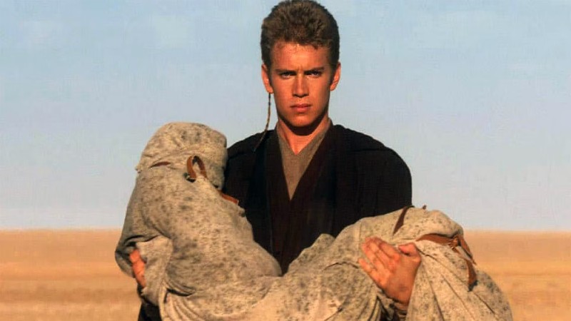 Anakin with his mother's body