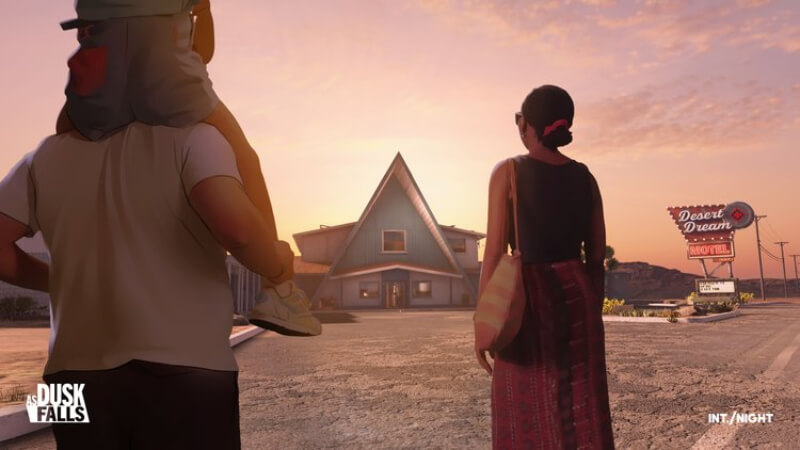 As Dusk Falls characters walk into a motel