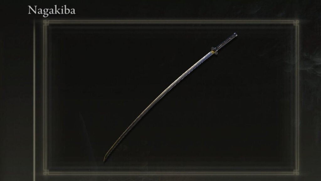 Elden Ring: How to Get the Nagakiba Katana The Nagakiba against a black background in Elden Ring