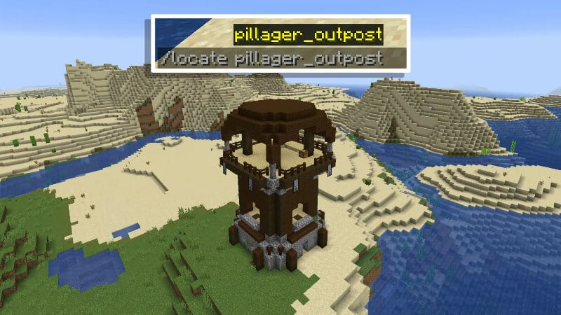 Locate a Pillager Outpost Using Commands In Minecraft