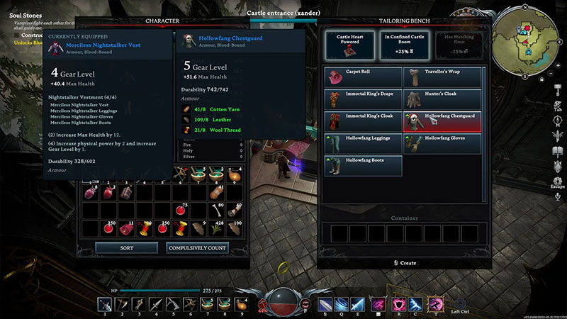 V Rising Craft Get Hollowfang Armor Battlegear