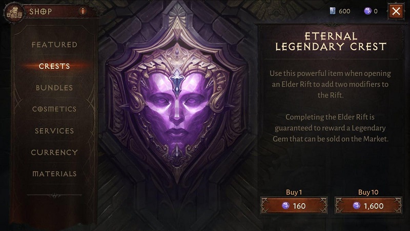 diablo immortal how to buy & sell gems