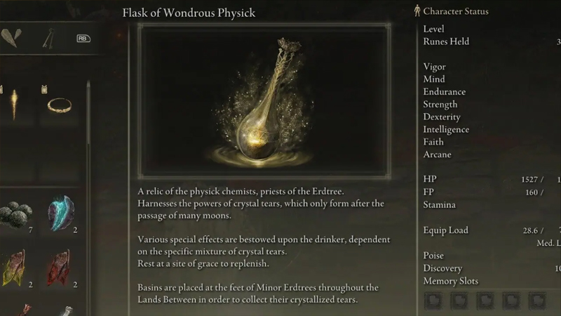 Elden Ring Get and Upgrade the Flask of Wondrous Physick Info