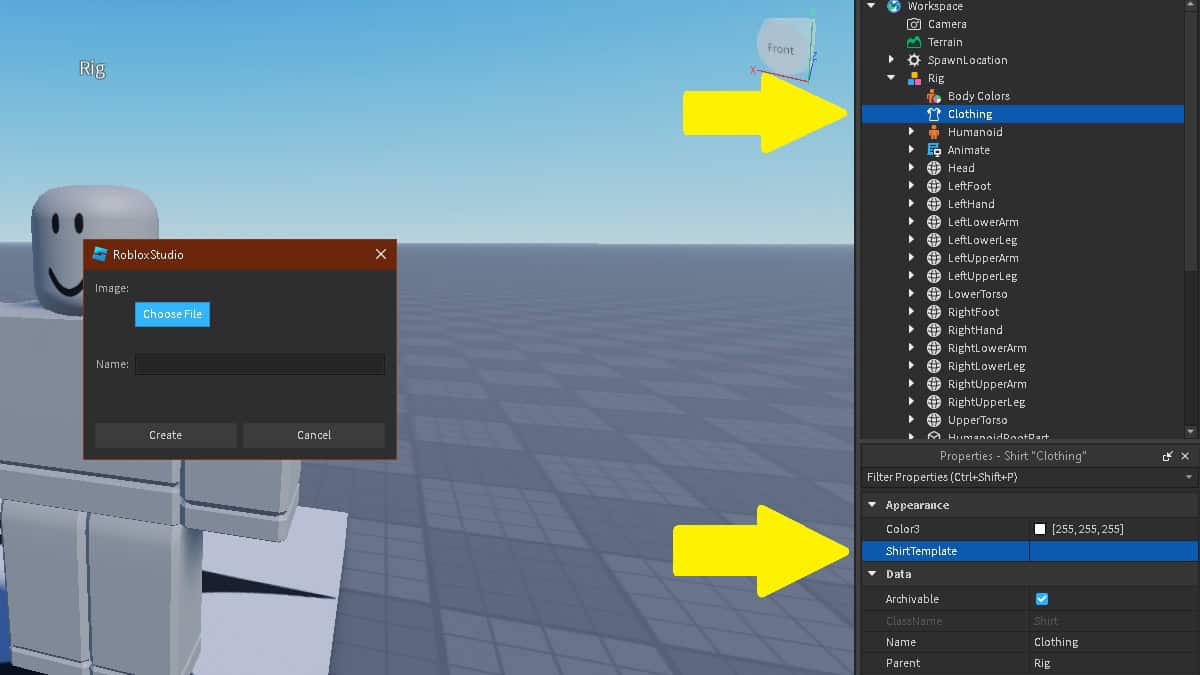 how to add image to clothing asset in roblox studio