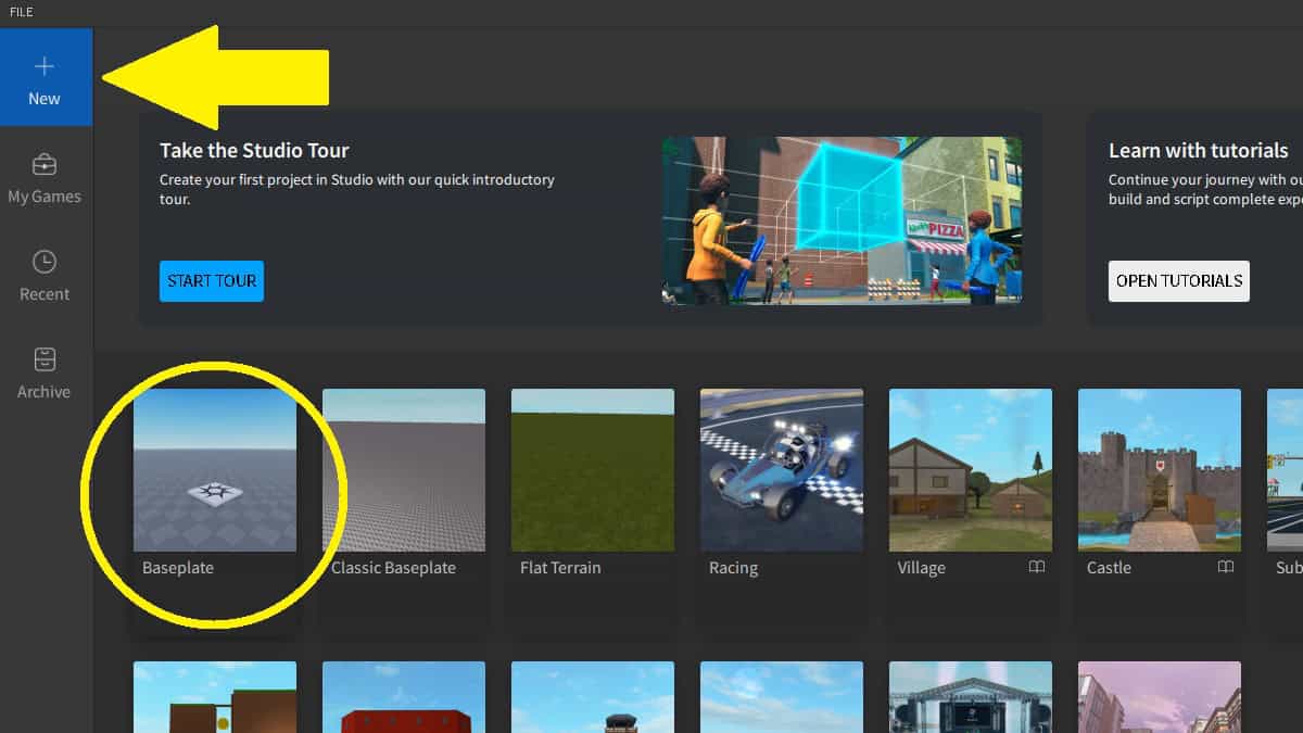 creating a template world in roblox studio