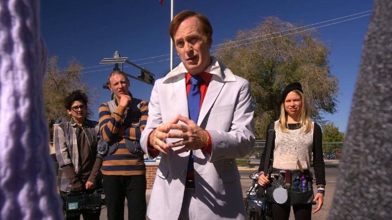Jimmy trying to film at a school in Better Call Saul