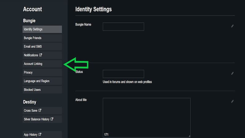You need to select the Link account option from the left hand panel