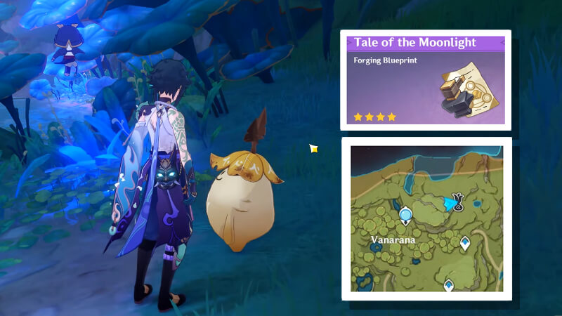 Unlocking The Moonpiercer Polearm Blueprint in Genshin Impact Map Location