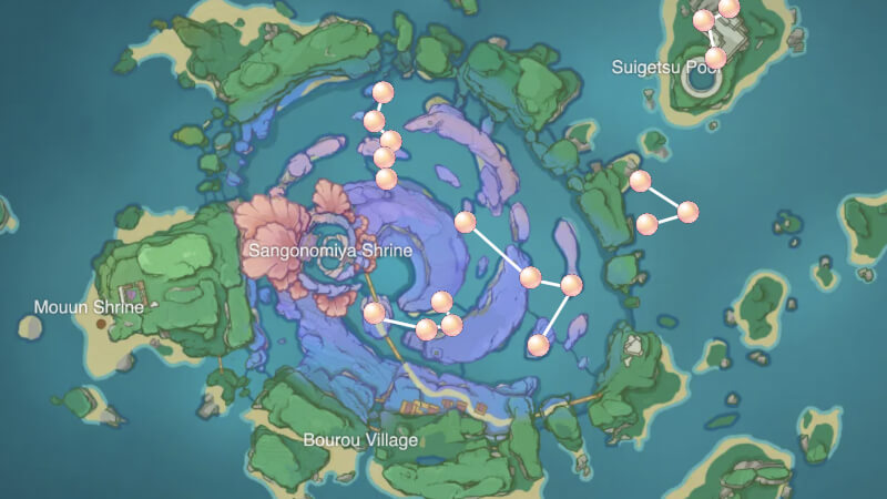All Sango Pearl Locations In Genshin Impact
