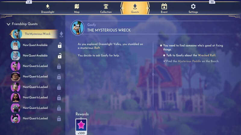 Disney Dreamlight Valley Mysterious Wreck Quest Guide