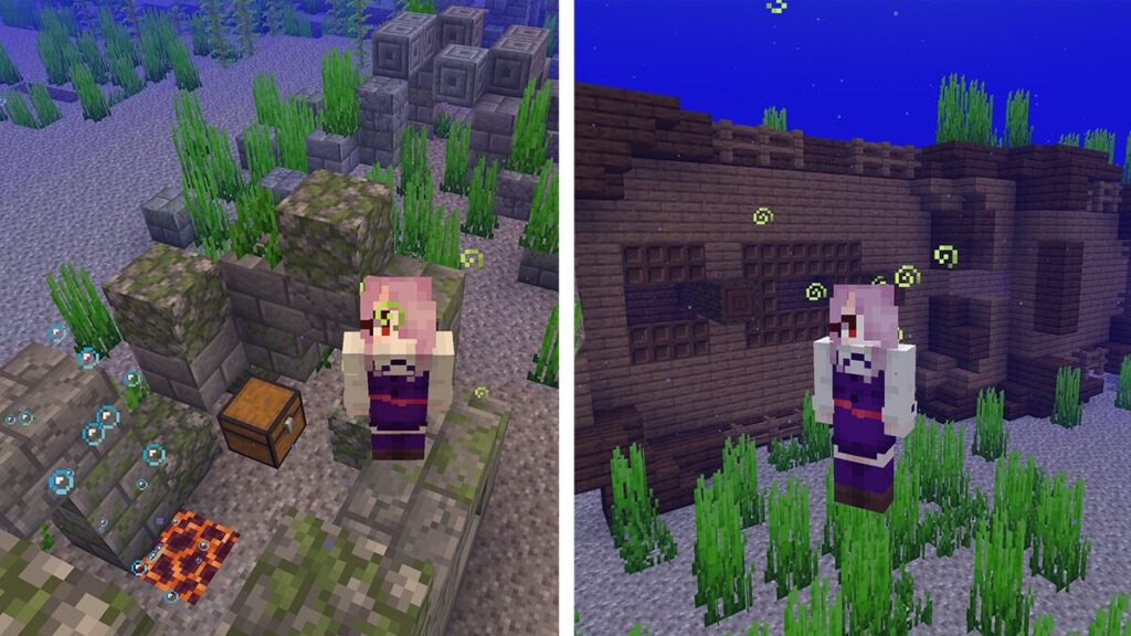 Shipwreck and Ocean Ruins in Minecraft