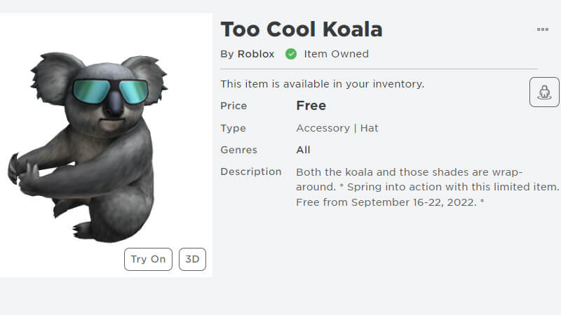 Roblox Cool Koala Avatar Free