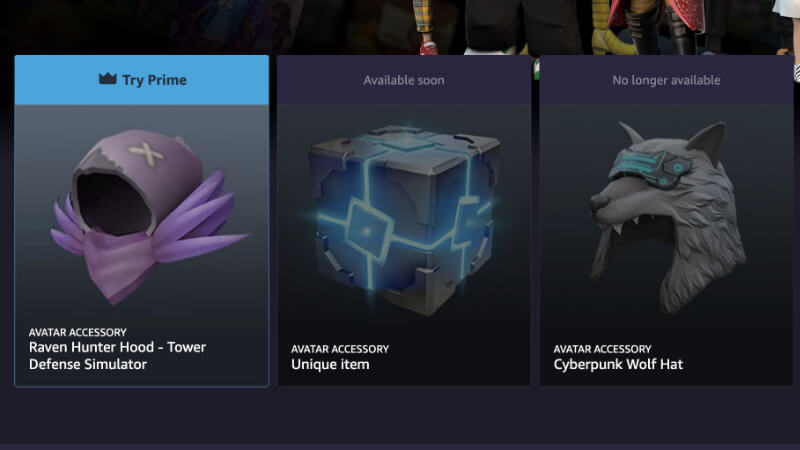 Amazon Prime Gaming Rewards for Roblox in October 2022