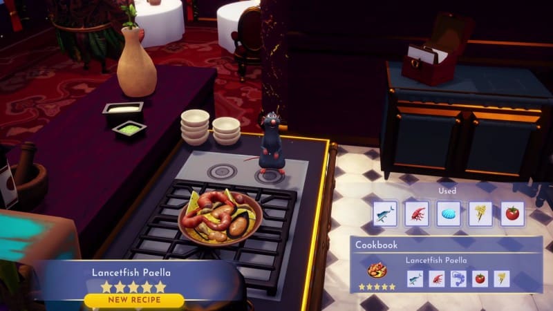 Disney Dreamlight Valley Lancetfish Paella Fish Recipe