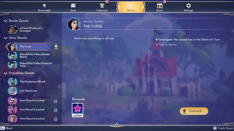 Disney Dreamlight Valley The Curse Mother Gothel Quest