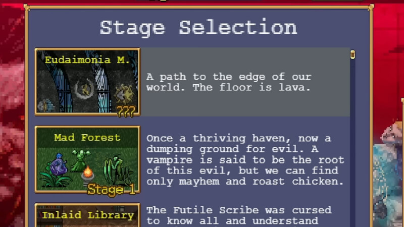 Eudaimonia Machine Stage in Vampire Survivors