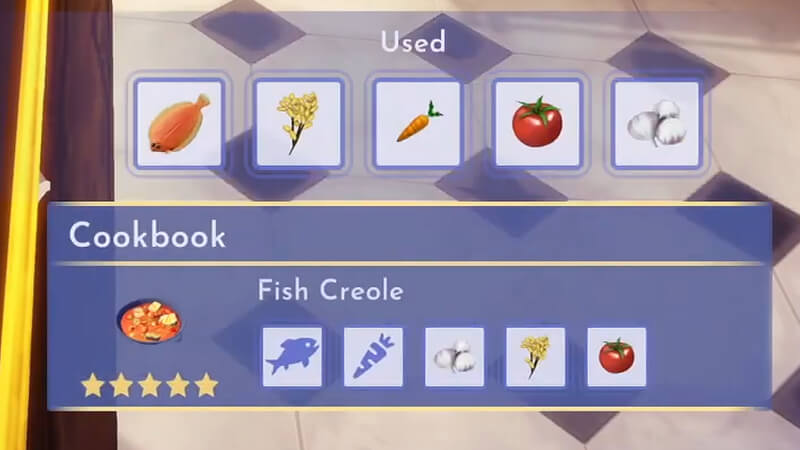 Fish Creole Recipe in Disney Dreamlight Valley