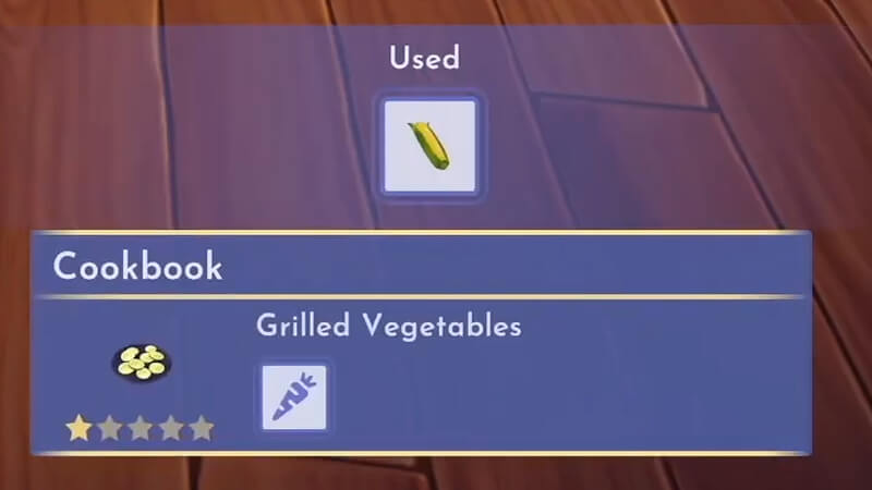 Grilled Vegetables Recipe in Disney Dreamlight Valley