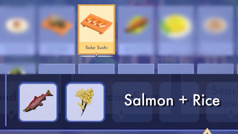 Sake Sushi Recipe in Disney Dreamlight Valley