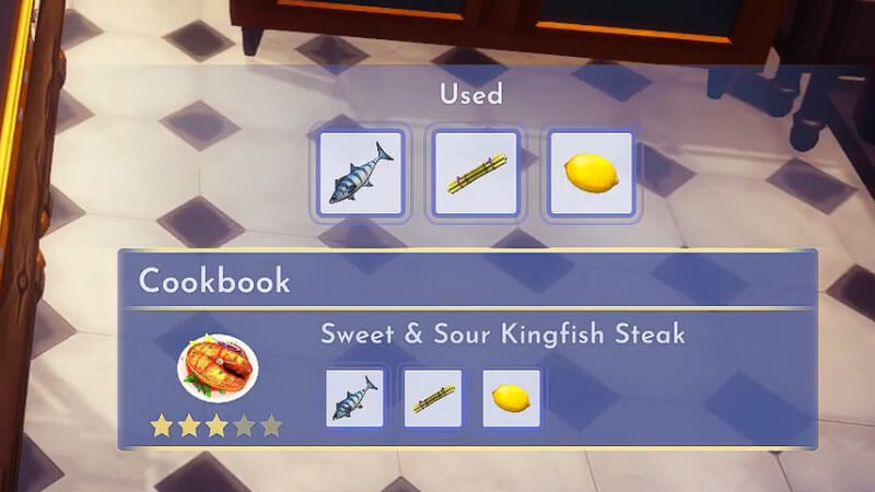 Sweet and Sour Kingfish Steak Recipe in Disney Dreamlight Valley