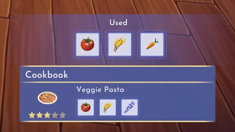 Veggie Pasta Recipe in Disney Dreamlight Valley