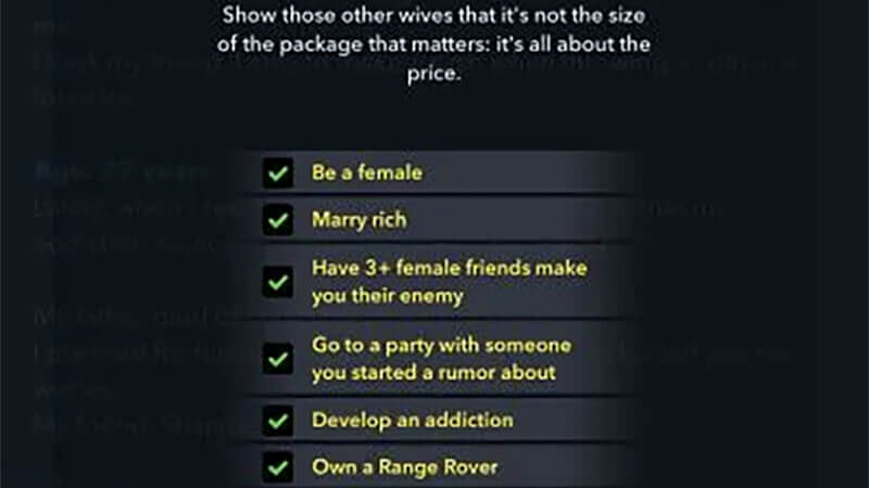 BitLife: How to complete the Real Housewives Challenge