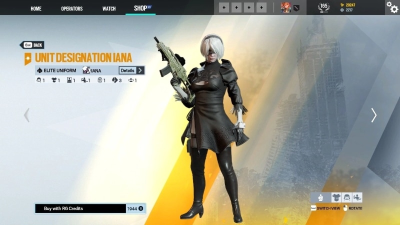 2B Skin in Rainbow Six Siege