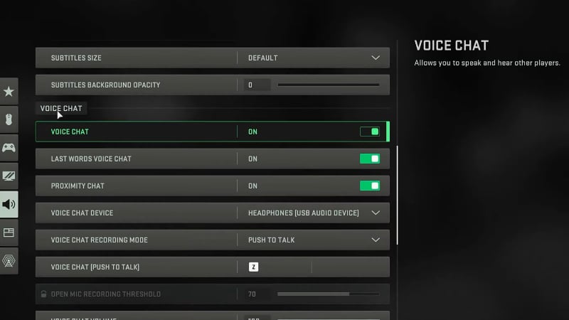 Checking the Voice Chat Setting in Warzone 2.0 as a Means to Fix Mic Not Working Error
