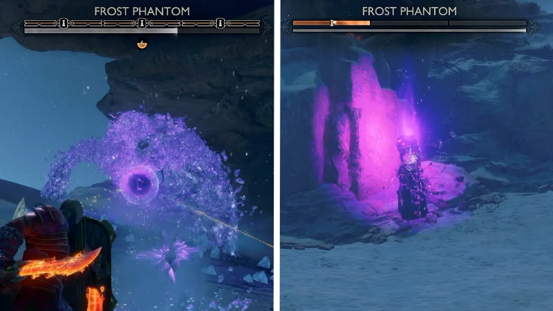 Destroying Runic Springs to Defeat the Frost Phantom in God of War Ragnarok