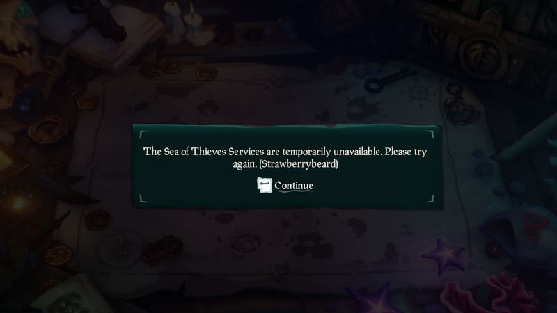 Encountering the Strawberrybeard error code in Sea of Thieves