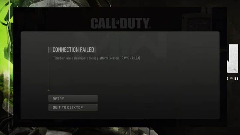 Travis-Rilea error in Modern Warfare 2