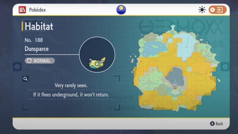 Pokémon Scarlet and Violet Find Dunsparce