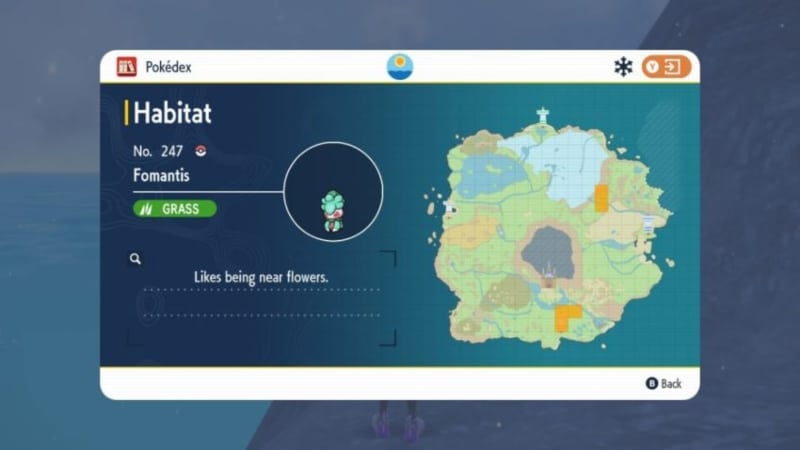 Pokemon Scarlet and Violet Fomantis Leaf location