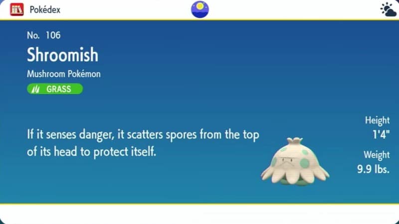 Pokémon Scarlet and Violet Find Shroomish