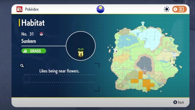 Pokémon Scarlet and Violet Find and Catch Sunkern