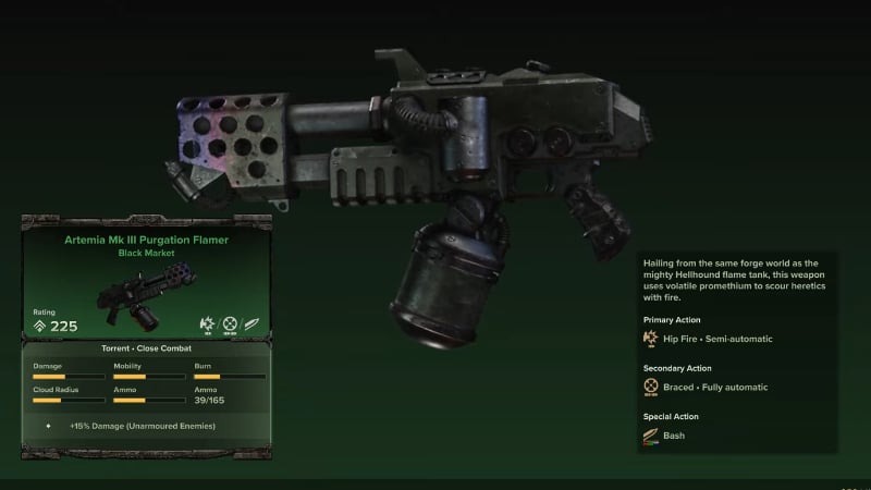 Unlocking Flamer Inspect View in Darktide