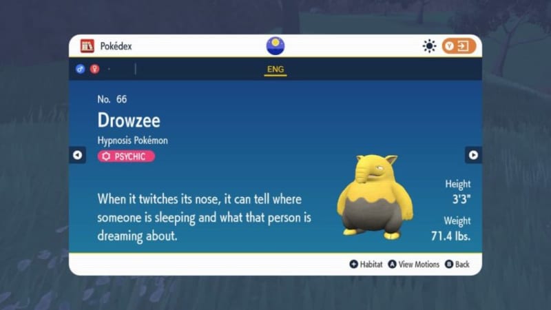Drowzee in Pokemon Scarlet and Violet