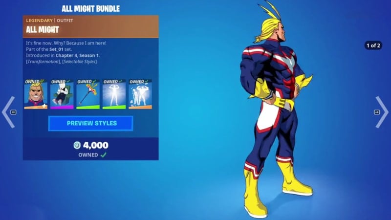 How to get All Might Skin in Fortnite