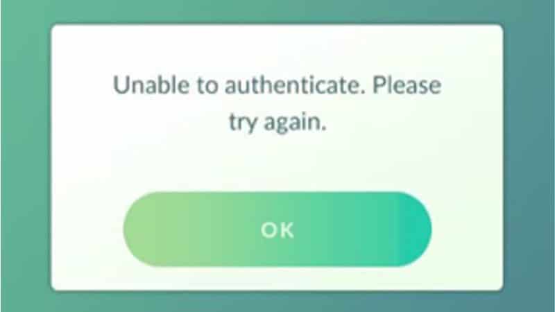 Unable to Authenticate Error in Pokemon