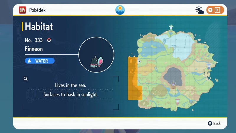 Map Location For Farming Finneon Scales in Pokémon Scarlet and Violet