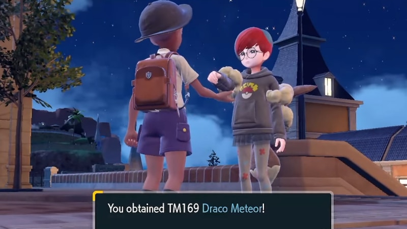 Receiving the TM 169 Draco Meteor from Penny in Pokemon Scarlet Violet