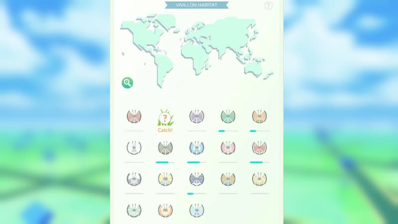 Vivillon Region Map in Pokémon GO