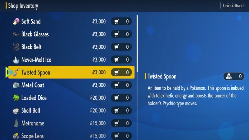 twisted spoon in pokemon scarlet and violet