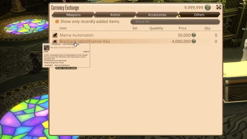 Buying the Blackjack mount at the Golden Saucer in FFXIV