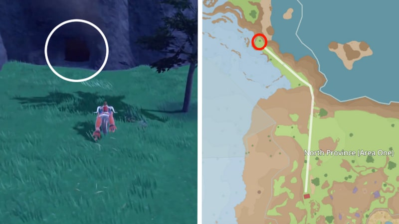 Finding the Cave Entrance to the Location of the TM 155 Frenzy Plant Pokémon Scarlet and Violet