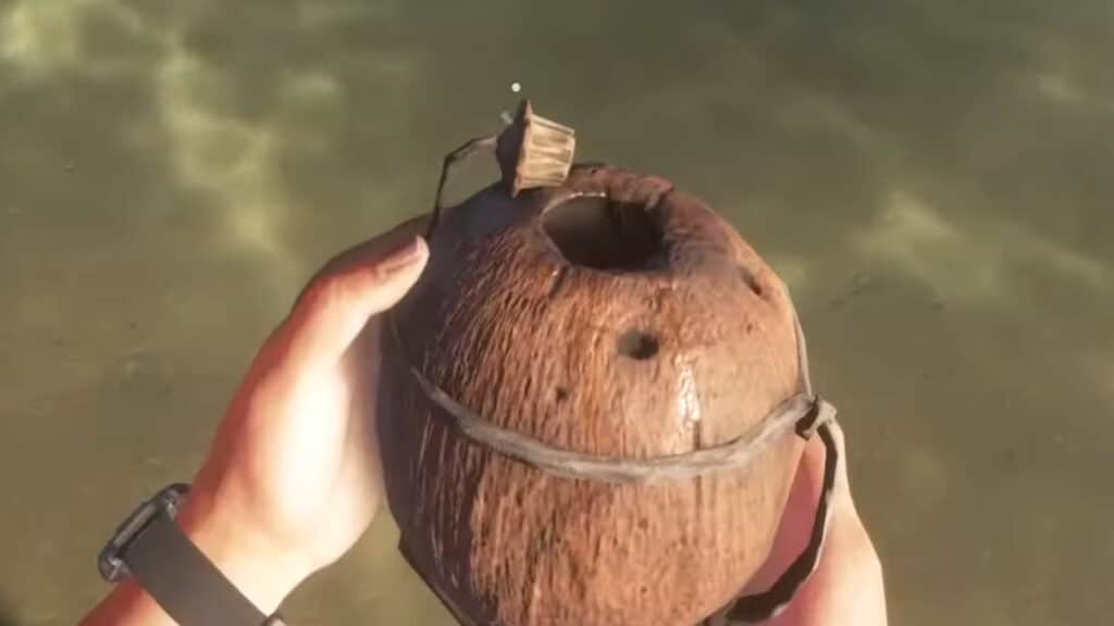 Stranded Deep: How to Make A Coconut Flask Holding a Coconut Flask in Stranded Deep