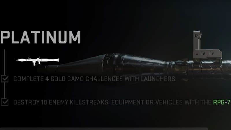 How To Unlock Platinum Camo MW2