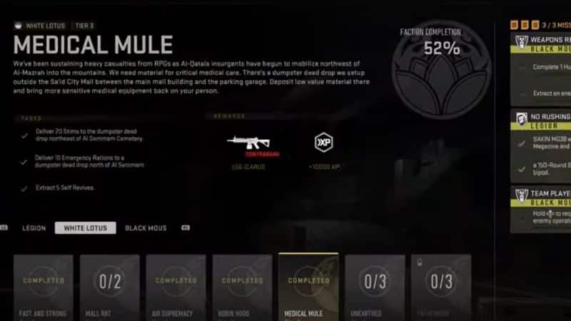 Medical Mule Mission in Warzone