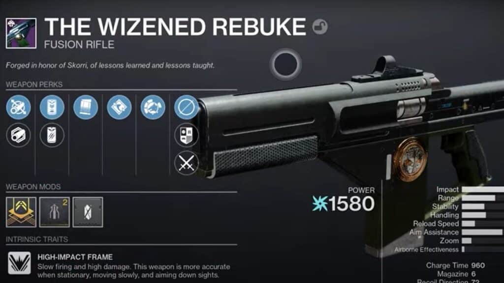 How to get the Wizened Rebuke Plus God Roll in Destiny 2 Destiny 2 Wizened Rebuke