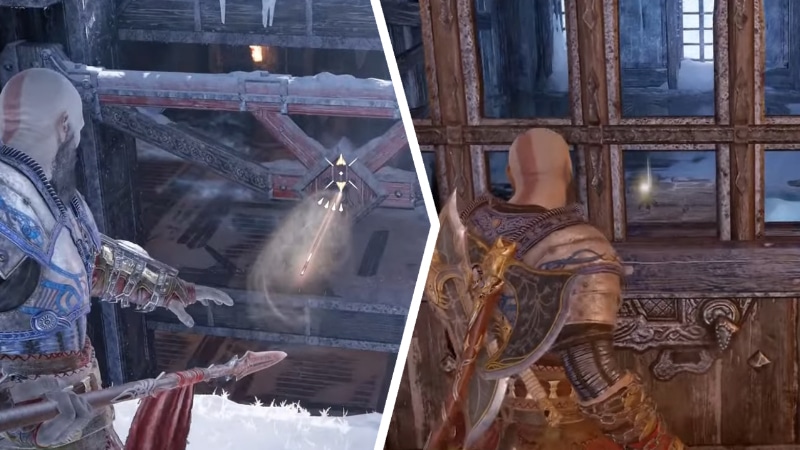 Kratos Descending the Aesir Prison Wreckage in Niflheim To find Dreamshade God of War Ragnarok